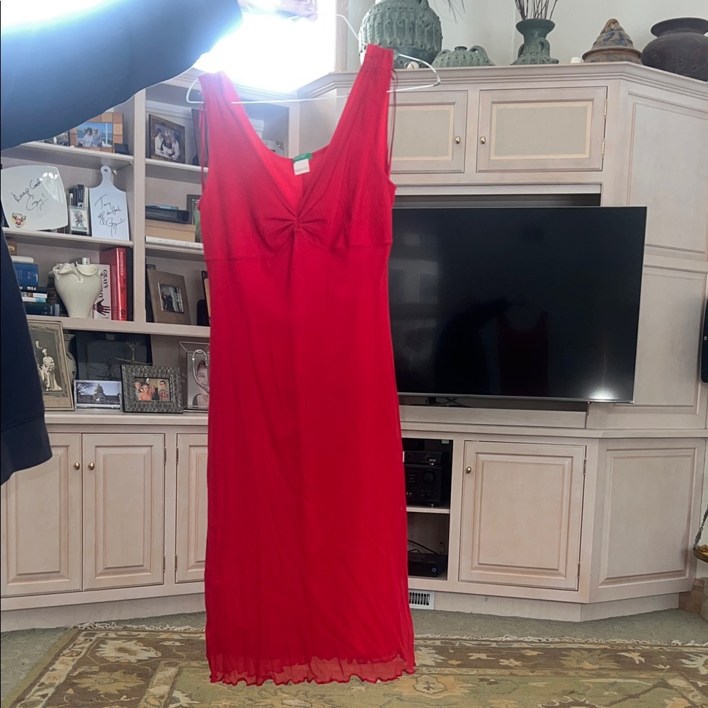 Benetton Elegant Red Sleeveless Dress